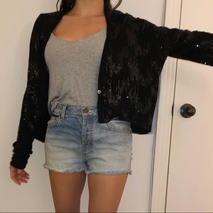 Velvet sparkly black cardigan